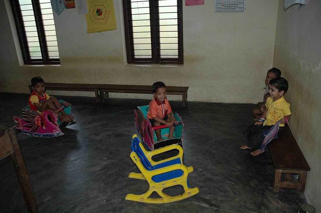 Children at an anganwadi early-learning centre in Kozhikode, Kerala, India